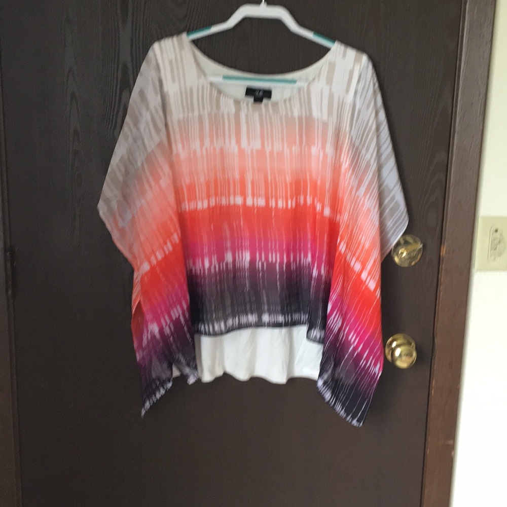 Shawl  shirt with tank top under